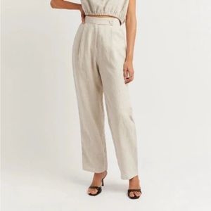 DISSH TASS NATURAL LINEN TAPERED PANT